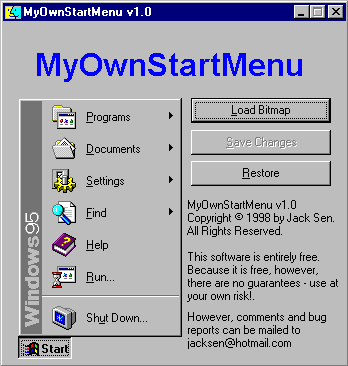 MyOwnStartMenu Snap Shot